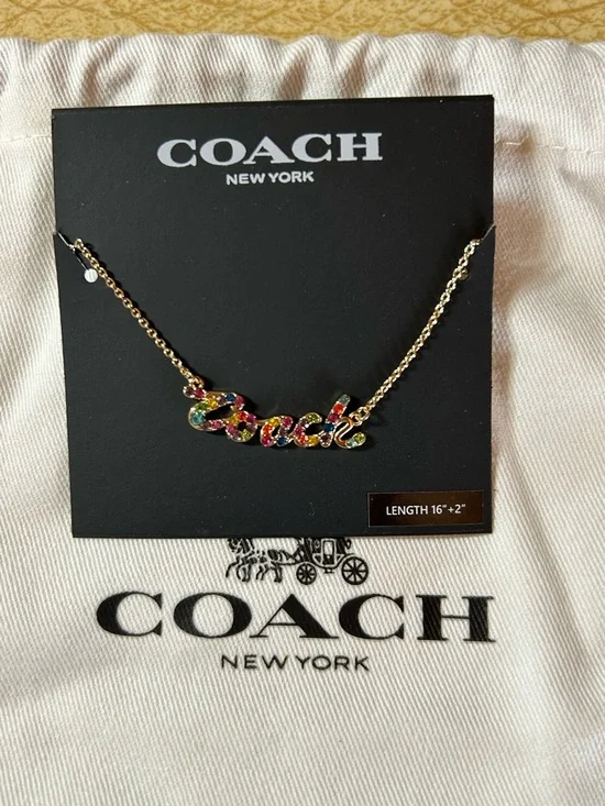 Coach Multicolored Script Pendant Necklace - Picture 2 of 2